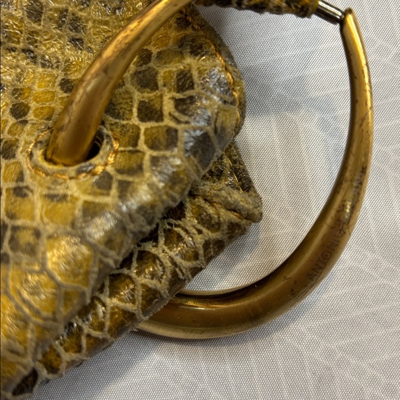 Antonio Melani  leather Yellow Snake Print Women's Bag - Picture 6 of 8